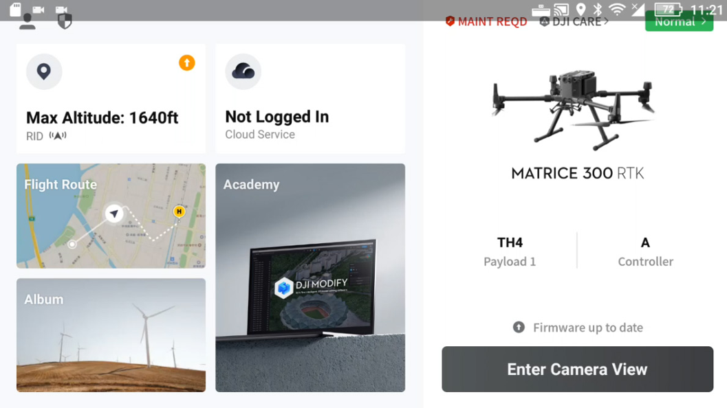 DJI Pilot 2 앱 화면